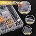 3 Pack 24 Grids Clear Plastic Storage Container With Adjustable Divider, Craft and Bead Organizer Box for DIY Jewelry Tackles With 2 Sheets Label Stickers