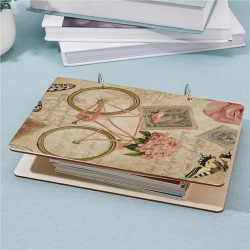 SUPERDANT Porta-cartões vintage organizador de livros de planejamento, fichário de folhas soltas de