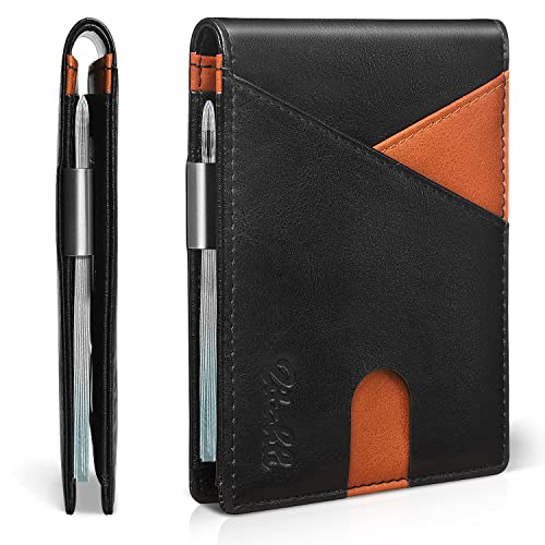 Image of Zitahli Slim Wallet for Men,RFID Blocking Leather Bifold with Money Clip | Minimalist Front Pocket Design, Holds 12 Cards, RFID Protection, Gifts for Men on Birthdays, Father's Day, and Christmas