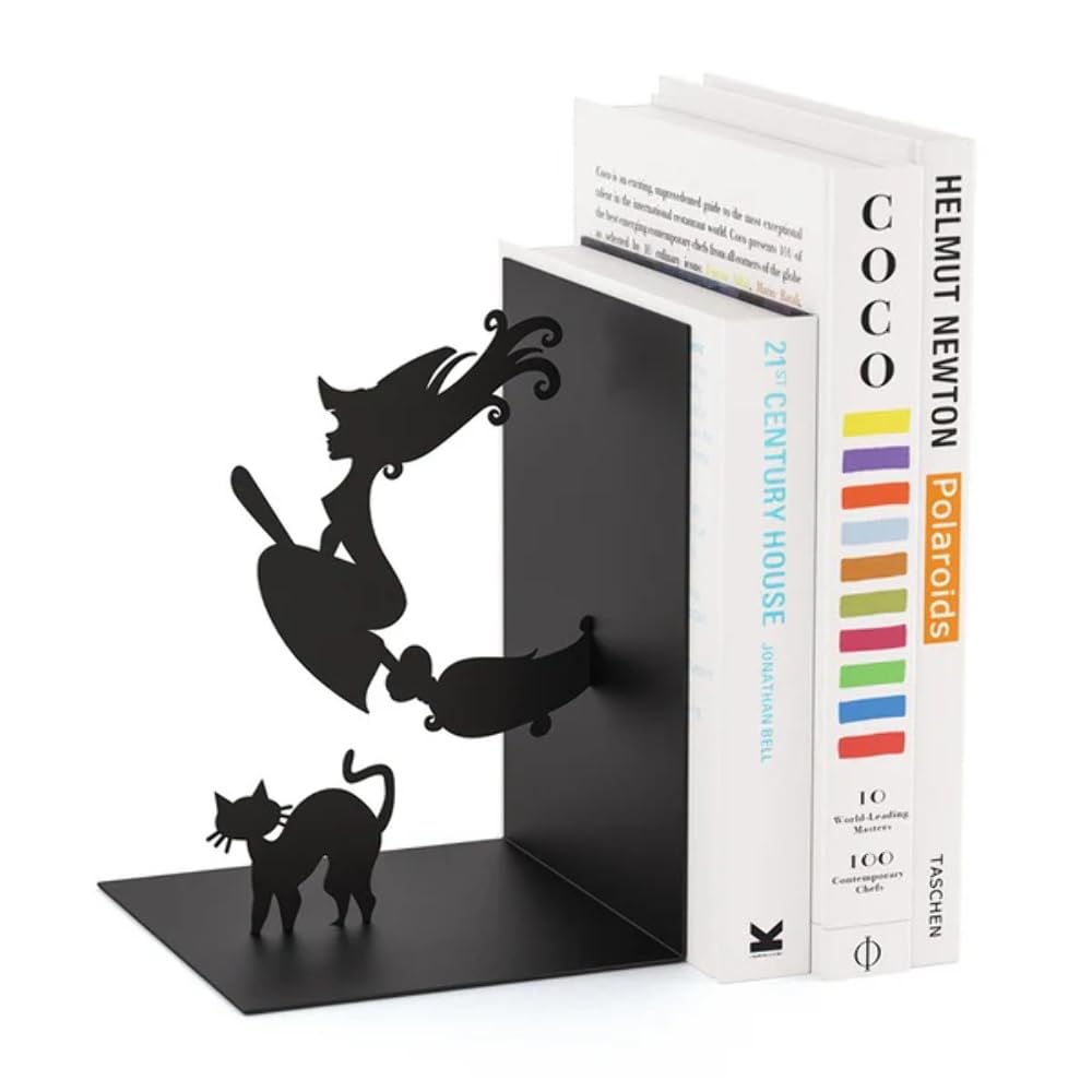 Balvi Magic Black Bookend Colour In The Shape Of A Witch Metal 17 Cm