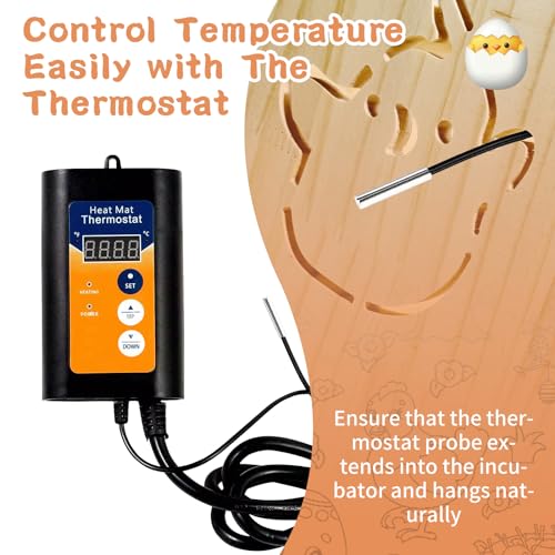 22-Piece Large Chicken Brooder Box 32", All-in-One Kit, Up to 35 Chicks Capacity, Brooder with Temp Controller, Thermometer, Chicken Brooder Box for Quail, Hamsters, Pattern A