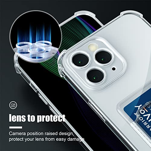 Image of AKABEILA Case for iPhone 11 Pro Clear Cute Phone Case Soft TPU Wallet Case Slim Bag Cover Shockproof with Card Slot Holder