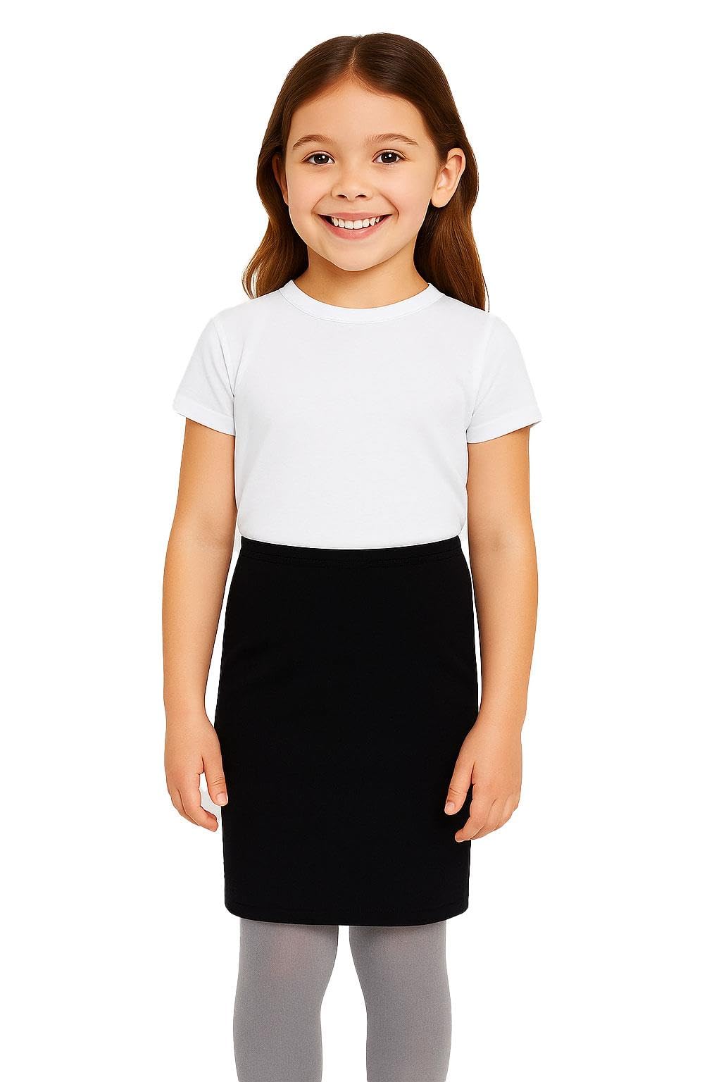 A2zkids (7-8 Years, Black) Gilrs Skirt Kids Plain Color School Fashion Dance Pencil Skirts Age 7-13 Years