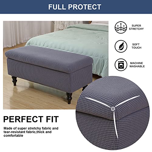 Image of FUANGUI Ottoman Cover Stretch Storage Ottoman Bench Slipcover Printed Folding Storage Bench Ottoman Cover Footrest Stool Slipcover Footstool Protector Cover with Elastic Bottom,Medium