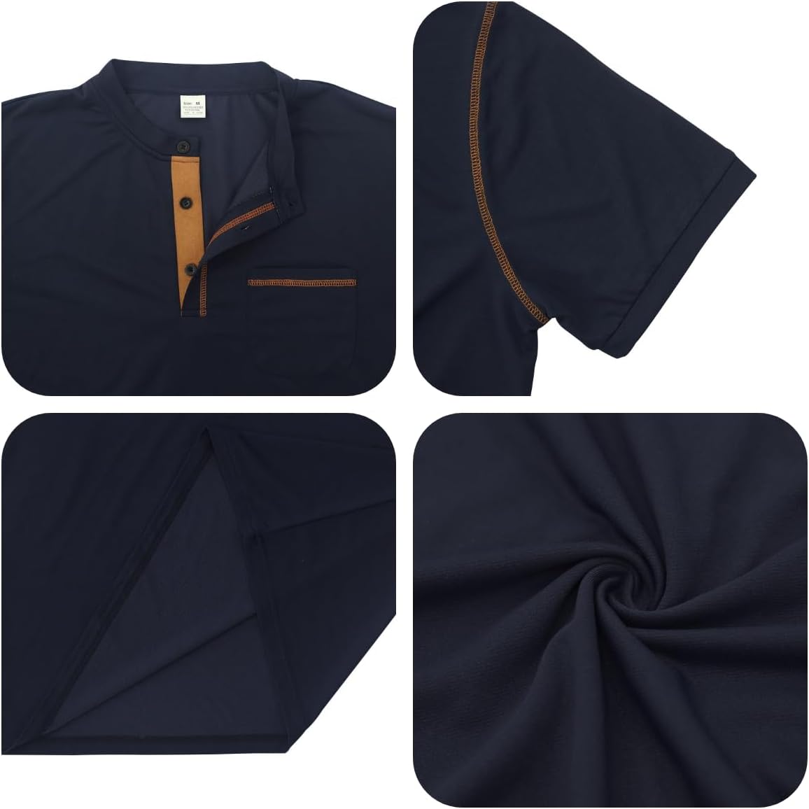 Rela Bota Men’s Henley Shirts Short Sleeve Casual Basic T-Shirts Fashion Classic Lightweight Button Tee Tops - Image 6