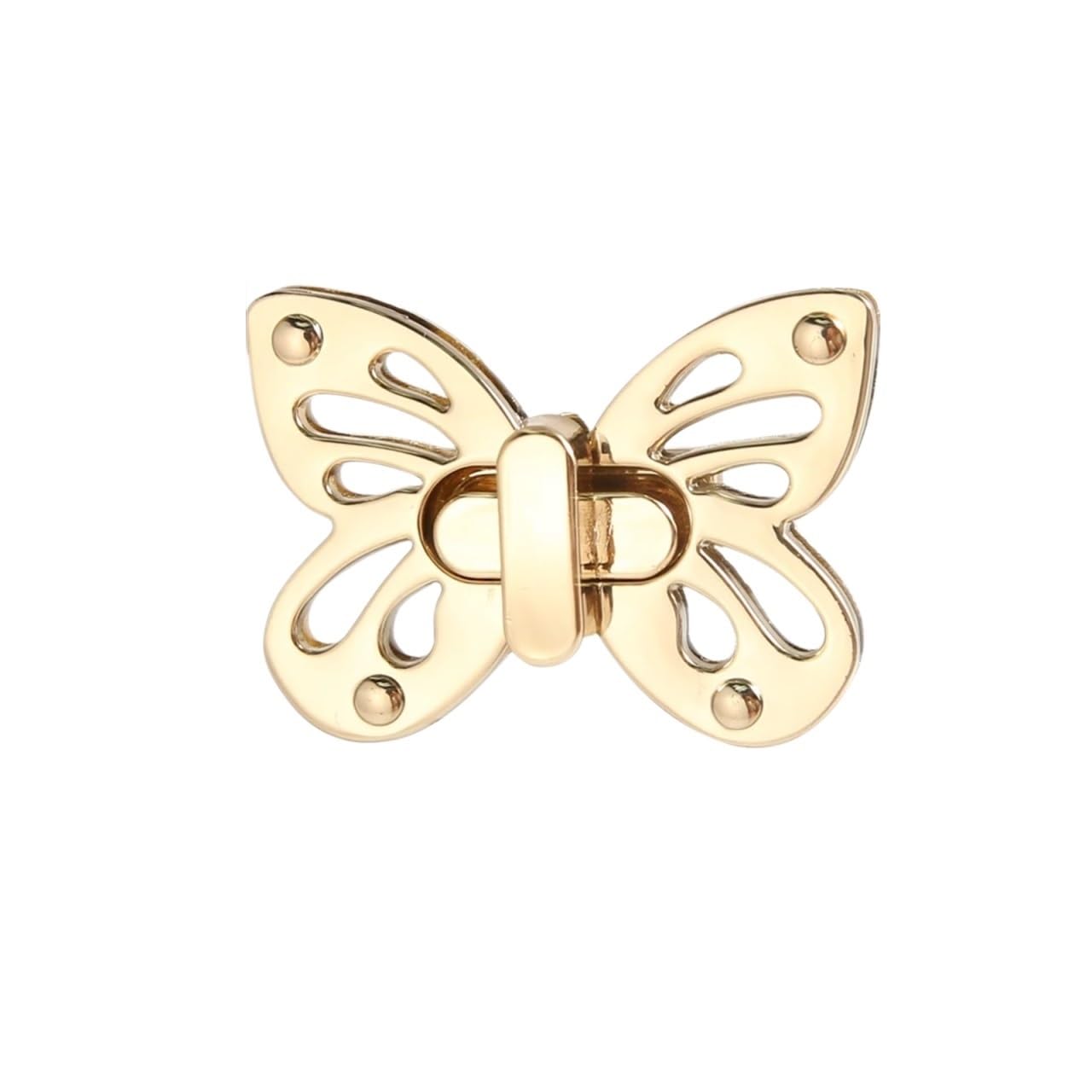 PVUVTNAHW 10PCS Metal Butterfly Turn Lock Twist Lock Clasp For Leather Craft Bag Handbag Shoulder Bag Purse(Lightgold)