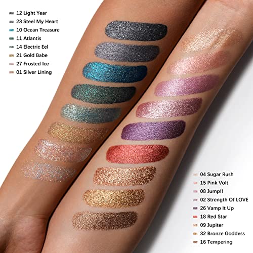 Oulac Golden Liquid Eyeshadow Glitter Eyeshadow| Golden Liquid Eyeliner Shimmer Eye Makeup| Non-Creasing Lightweight Moisturizing Formula Easy To Remove. Vegan & Cruelty-Free (32) #TOP6