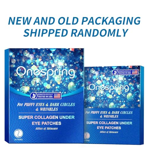 Image of Onespring Eye Gel Pads (24 Pairs) - Under Eye Patches for Puffy Eyes, Wrinkles, Dark Circles, Natural Collagen Eye Gels, Under Eye Mask Patches for Face to Soothe Puffiness, Eye Bags