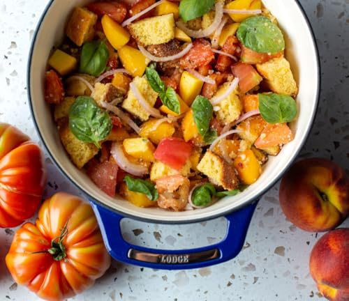 Image of Lodge USA Enamel 4.5 Qt Enameled Cast Iron Dutch Oven - Cast Iron Cookware - Dutch Oven Pot with Lid - Smoothing Sailing Color - 4.5 Qt Capacity
