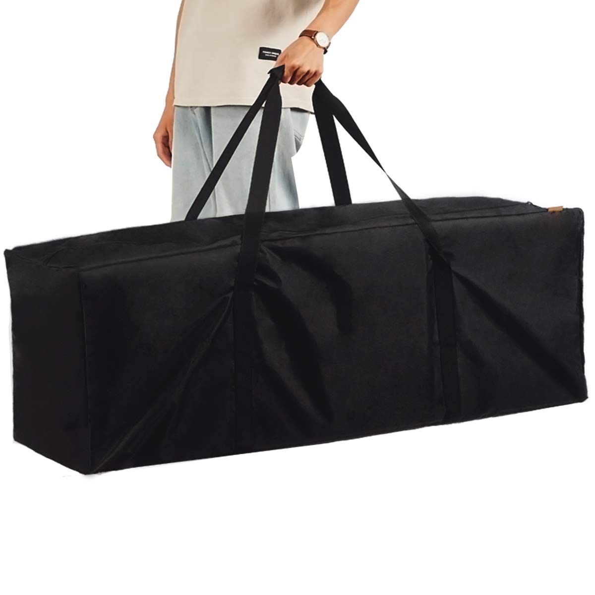 INFANZIA Reisetasche, große Sporttasche, große Reisetasche mit verbessertem Reißverschluss, Schwarz , 47"x15"x17" 2Pack, Seesack