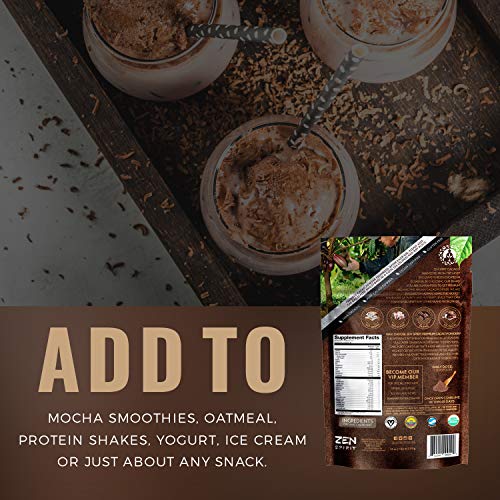 Cacao Powder Organic - 1 Pound - Unsweetened Premium Grade Superfood (Raw) - Usda & Vegan Certified - Perfect For Keto, Breakfast, Hot Chocolate, Baking & Ice Cream. (Cacao Powder (1 Lb)) #TOP6