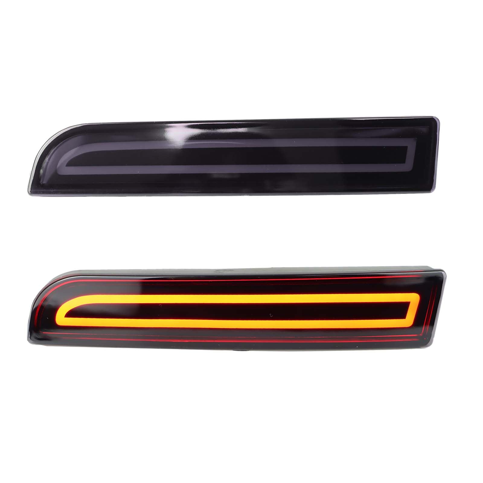 GEEGEETOP Rear Reflector Bumper Fog Light Assembly kit for Mitsubishi Lancer 2008-2017/Evolution X 2008-2017/Outlander 2011-2012,Turn Signal Light&Brake Light&DRL (SMOKED STYLE)