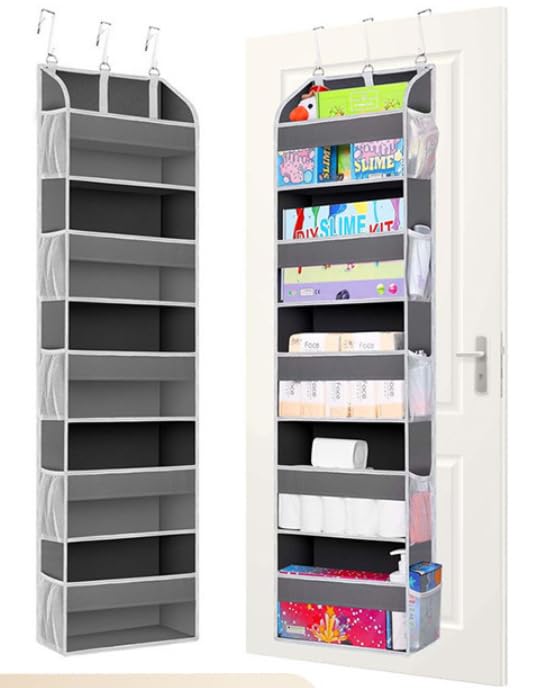 Over The Door Hanging Organiser with 5 Large Compartments&10 Side Pockets