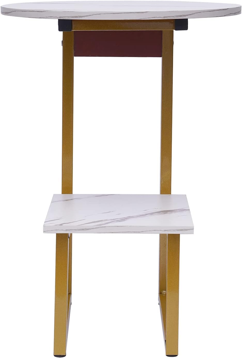 UPJAKS Beistelltisch Moderner marmorierter Beistelltisch, 2 Etagen, Sofa-Couchtisch, 16-Zoll-Sockeltisch, kleines Snack-Tablett, Tischdisplay für Wohnzimmer, Balkon, Schlafzimmer Tisch