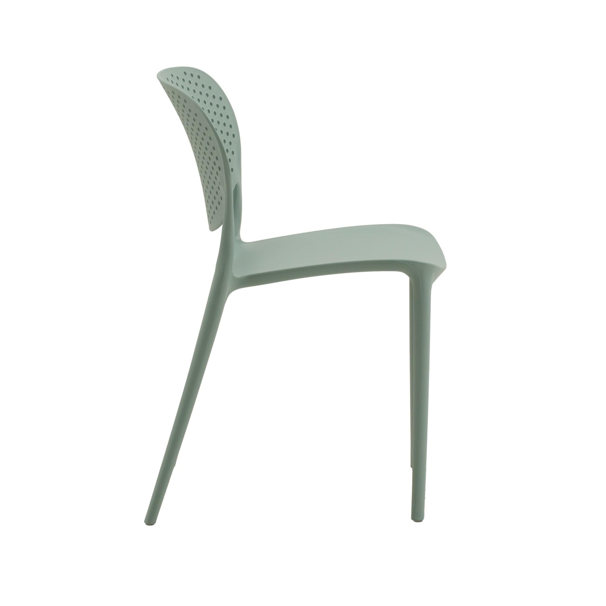 KONTE.DESIGN Juego de 4 sillas MAIORCA de Polipropileno Verde, apilables