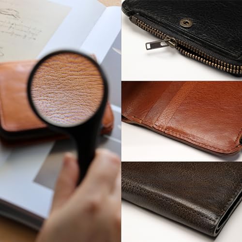 IJUN Handmade Vintage Small Bifold Wallet for Men - Full Grain Oil Vegetable Tanned Cowhide Leather (Orange)3