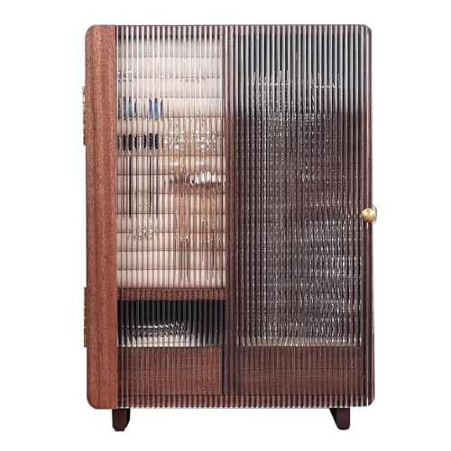 TBLOTYD Jewelry Armoire, Jewelry Cabinet, Jewelry Organizer for Women, Standing Jewelry Cabinet, Large Capacity, Partition Storage,Brown