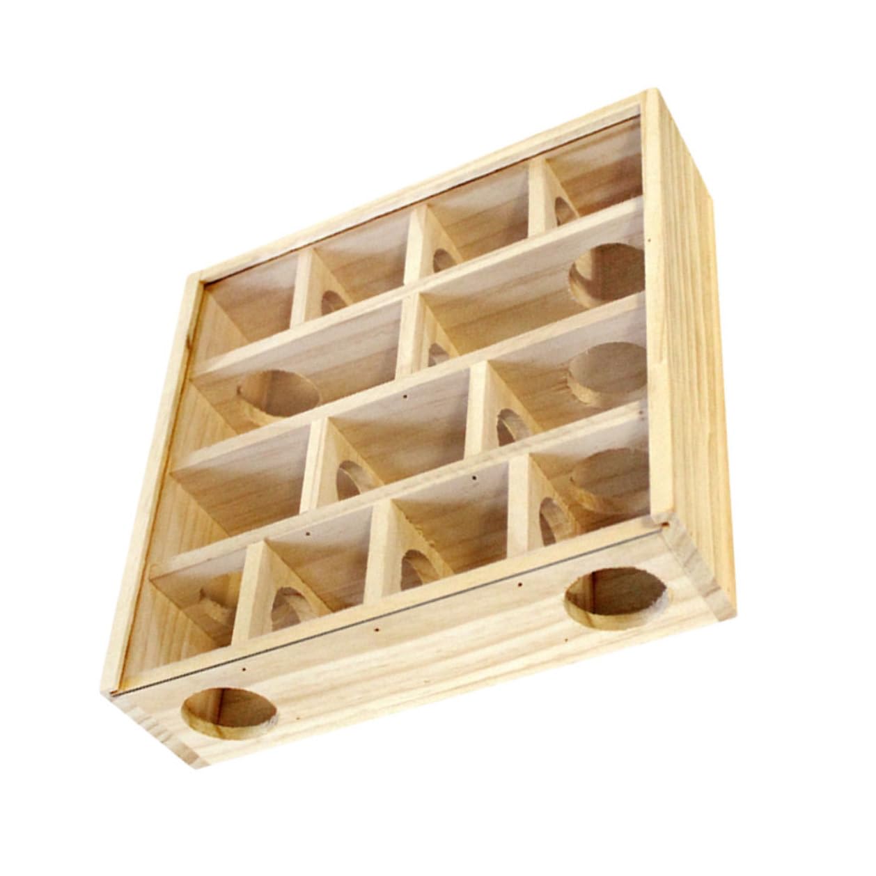 Gadpiparty Holz Hamsterlabyrinth Haustierzubehör mit Wippe und Kauspielzeug Fördert Gesundes Wachstum und Verhindert Übergewicht für Kleintiere im Haushalt