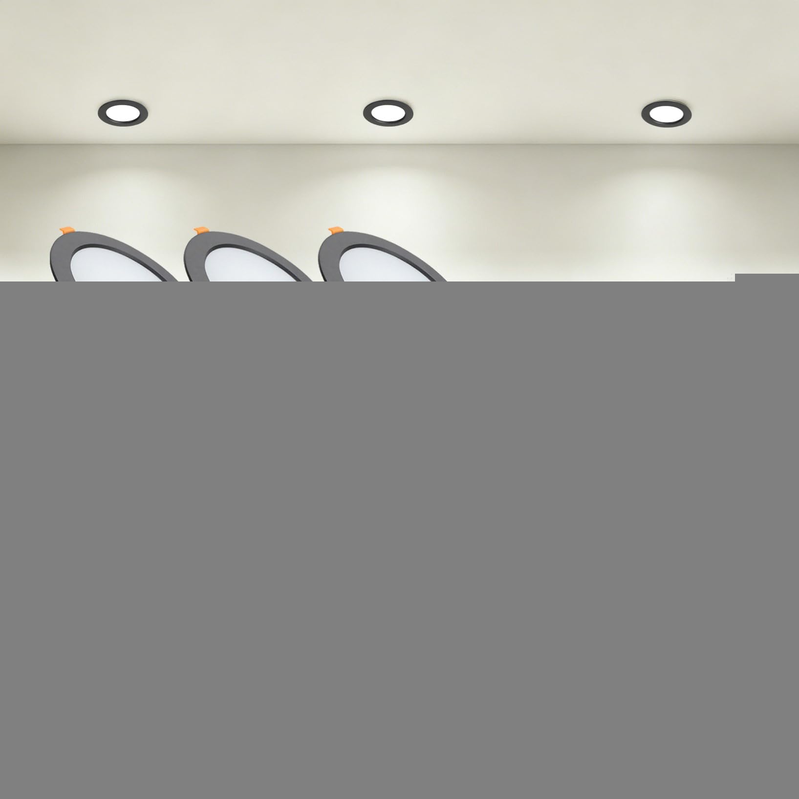 VOGHMOLD 18W Ultra Slim LED Downlight Recessed Ceiling Light 5 inch, 4000K Spot Lights Black Aluminum Trim, Cut Φ150-160mm, AC110-240V Panel Lighting for Office Hallway Closet, 18 Pack