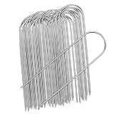 100PCS 6 Inch U Shaped Metal Garden Fasteners Hot Dipped Galvanized for Weed Barrier Installation Permanent Landscape Fasteners