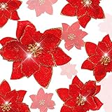 Maravillosa decoración de invierno, brilla maravillosamente, con estas flores brillantes puedes transformar tu habitación en un brillante mar de flores.