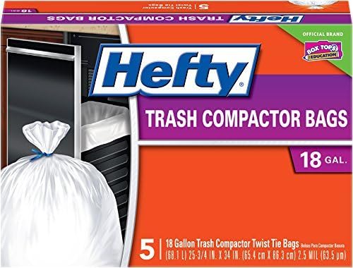 Hefty Trash Compactor Bags, 5 Count (Pack of 12)
