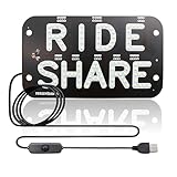 YSY Juren LED Car Window Accessory Sign RIDESHARE for Ride Share Drivers Taxi Light (White)