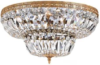 718-OB-CL-MWP Richmond 4LT Flush Mount, Olde Brass Finish with Clear Hand Cut Crystal by Crystorama