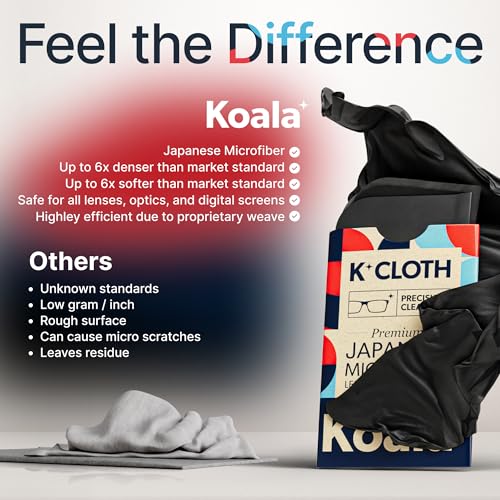 koala lens cleaning cloth  japanese microfiber  glasses cleaning cloths  eyeglass lens cleaner  eyeglasses camera vrar headset and screen cleaner  black amp green pack of 6
