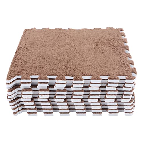10 Stück Plüschschaum-Bodenmatte, Weicher und Sicherer Korallenvlies-Puzzleteppich, Abnehmbares...