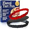 Patz&Patz Fluted Tart Pan 9 Inch Removable Bottom with Patented Silicone Crust Shaper | Nonstick Carbon Steel Quiche Baking Dish, Fruit Tart Molds for Baking, Quiche Pan & Pie Mold - PFOA & PTFE-Free