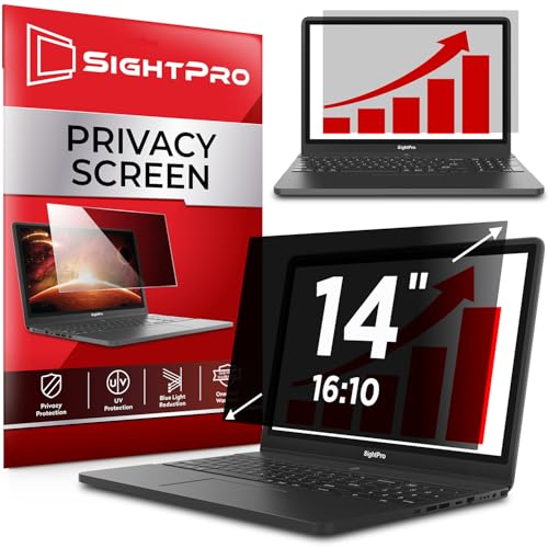 SightPro 14 Inch 16:10 Laptop Privacy Screen Filter - Computer Monitor Privacy Shield and Anti-Glare Protector