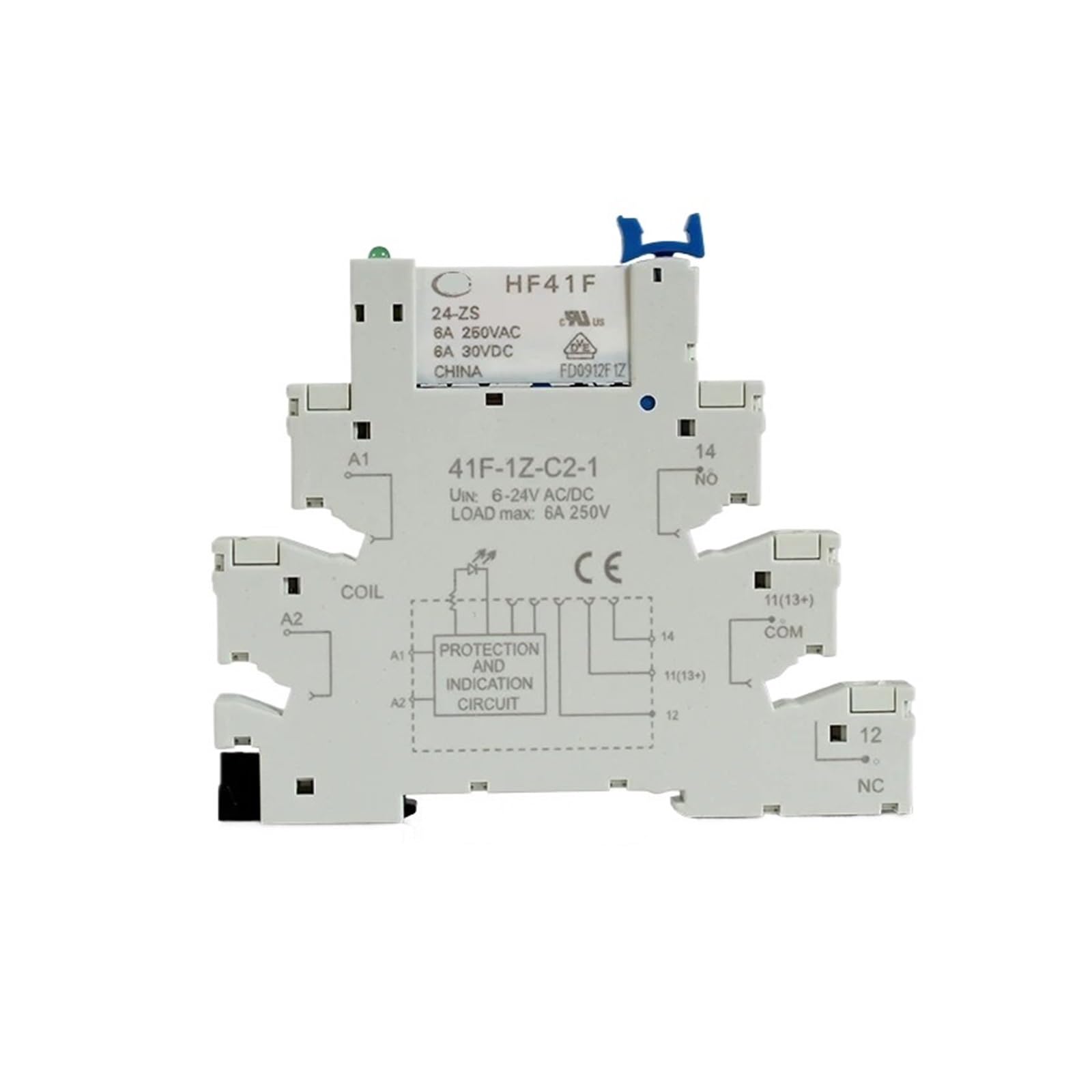 Relais de puissance 41F-1Z-C2-1 contre l'encombrement des rails DIN 12V 24V