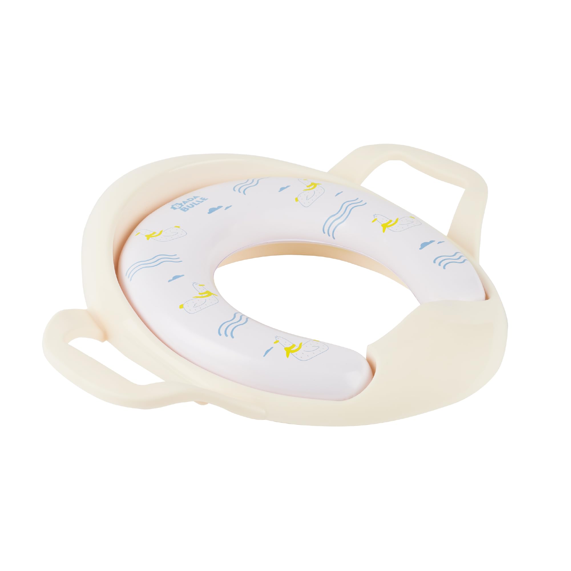 Badabulle Toilettensitz Kinder mit Griffen & weichem Sitz - Rutschfester Toilettenaufsatz mit Möwen-Motiv - Ergonomischer Toilettensitz - Universell passend - Leicht zu reinigen - 18 Monate +