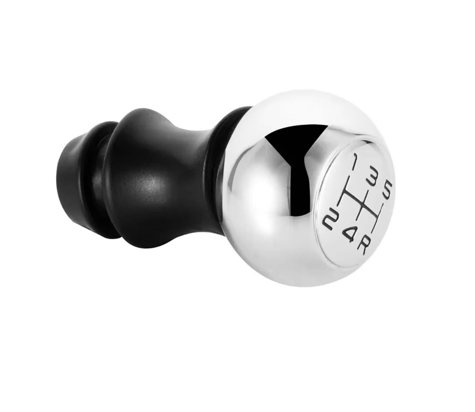 Ouvecr Chrome Black Font Car Shift Gear Knob Handle For Peugeot 106 206 306 406 107 207 307 407 301 308 2008 3008 5 Speed Alloy Mt Gear Shift Knob Gear Shift Cover(Chrome Black Font)