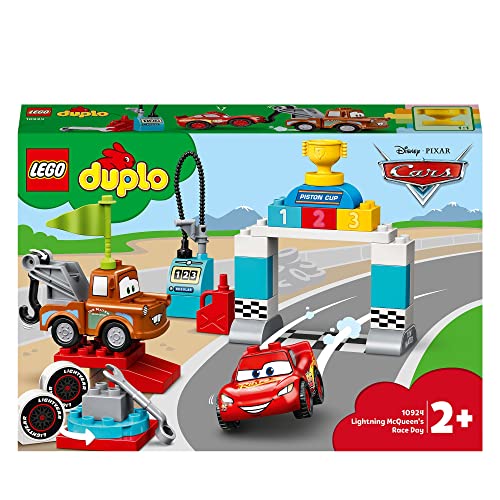 DUPLO - Cars Il Giorno della Gara di Saetta McQueen, Giocattolo Disney Pixar Cars per Bambini dai 2 Anni in su, 10924 - Lego - Immagine 5
