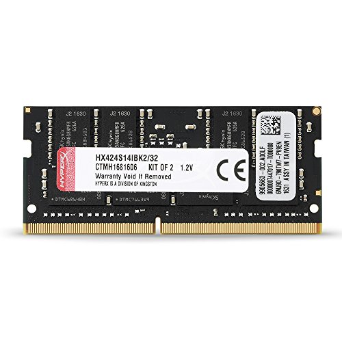 HyperX Impact DDR4 HX424S14IBK2/32 Memoria, 2400 MHz, CL14 SODIMM, 32 GB Kit (2 x 16 GB)