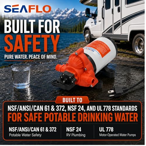 SEAFLO 33-Series Industrial Water Pressure Pump w/Power Plug for Wall Outlet - 115VAC, 3.3 GPM, 45 PSI by Seaflo - Image 5