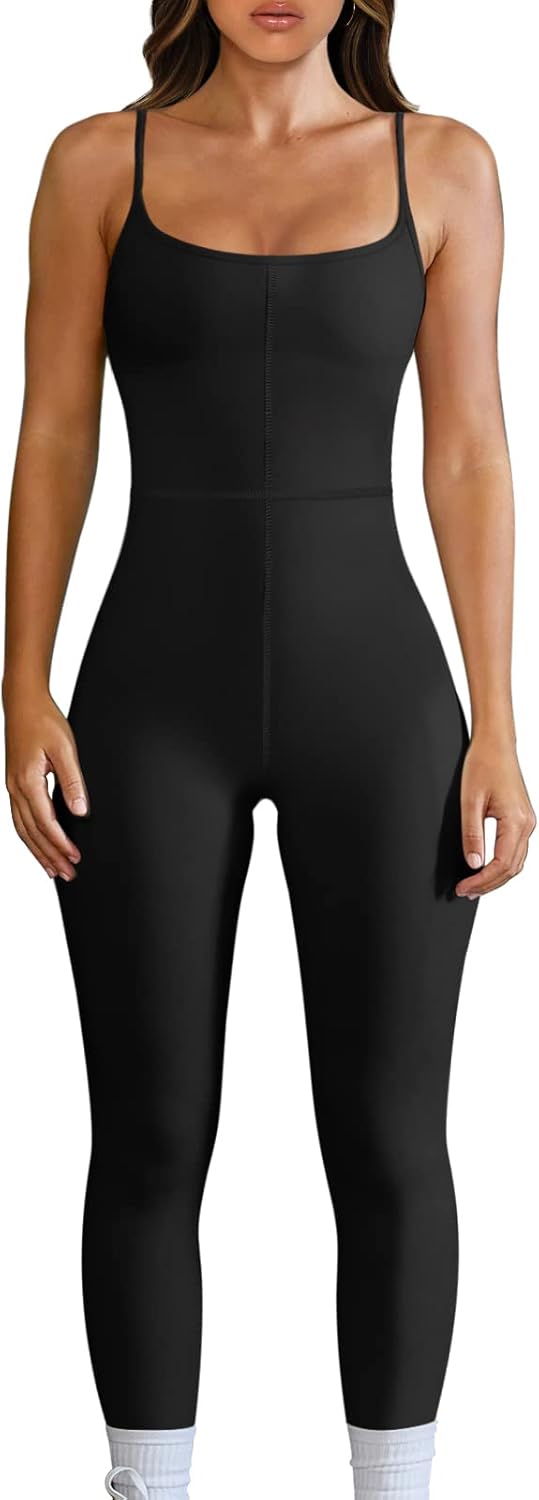 AUTOMET Womens Sexy Unitard Bodysuits Workout Yoga Rompers One Piece