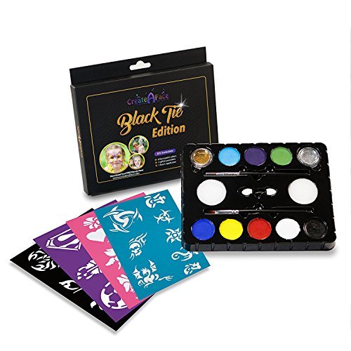 Face Painting Kit for Kids with 16 Colors - Step-by Step Tutorial Included