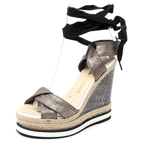 Espadrilles Sandalo Donna Bull B4983 la sandale compensée chic noire