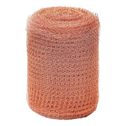 Tainrunse Copper Snail Control Mesh Double Layer Copper Mesh Trap Rodent Control Anti Slug and Snails Garden Snail Rat Barrier Netting for Chicken Coops Vegetable Gardens 9M