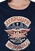 Aerosmith T Shirt Boston Pride Band Logo Official Womens Skinny Fit Navy Blue M #2