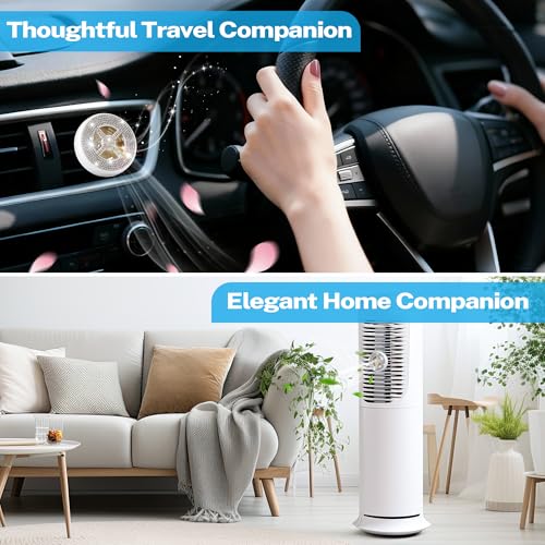 Image of 1 Pack Car Fragrance Holder Compatible with Bath & Body Works Refills (Not Included), Air Freshener Vent Clip or Visor Clip, Refillable Scent Holder, Easy to Open Car Diffuser (Diamond White)