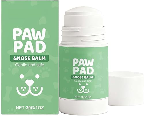 Dog Paw & Nose Balm for Dogs & Cats, Fermented Coconut Oil Pet Balm for Dry Cracked Paws, Nose & Elbows, Moisturizing Paw Balm for French Bulldogs & All Breeds, 1.06oz (Green)