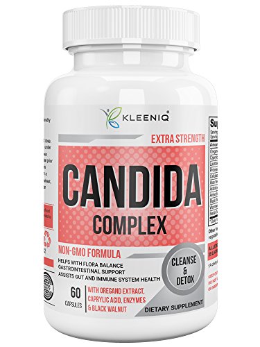 Candida Cleanse Detox - KLEENIQ ® Extra Strength Yeast Infection Supplement with Herbs, Enzymes & Probiotics - Boosts Immune System, Supports Diet & Weight - Help in Maintaining the Natural Antifungal