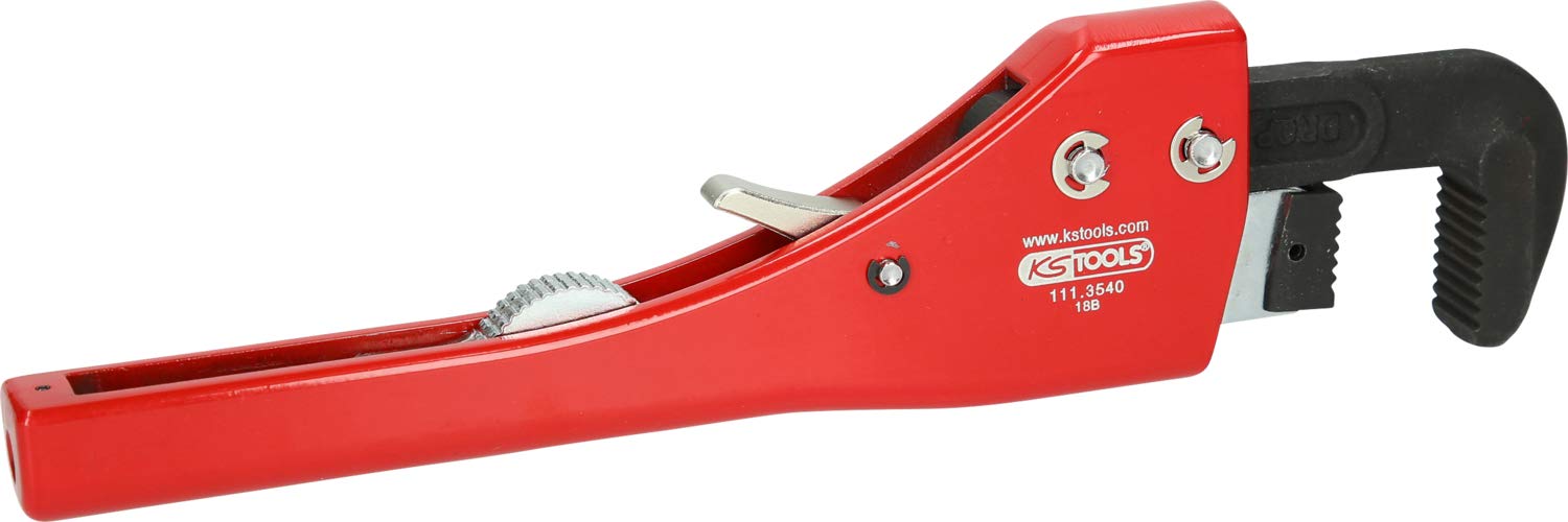 KS Tools 111.3540 Einhand-Ratschen-Rohrzange mit verstellbarem Kopf