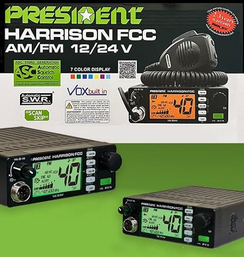 President Harrison FCC AM/FM Mobile CB Radio with CTCSS/DCS - Thumbnail 2