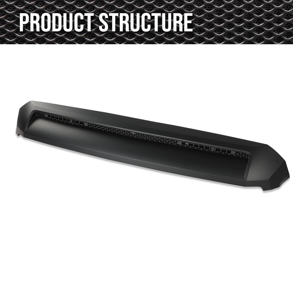 Matte Black Front Upper Hood Bulge Molding For 2014-2021 Toyota Tundra – Direct Replacement Plastic Trim