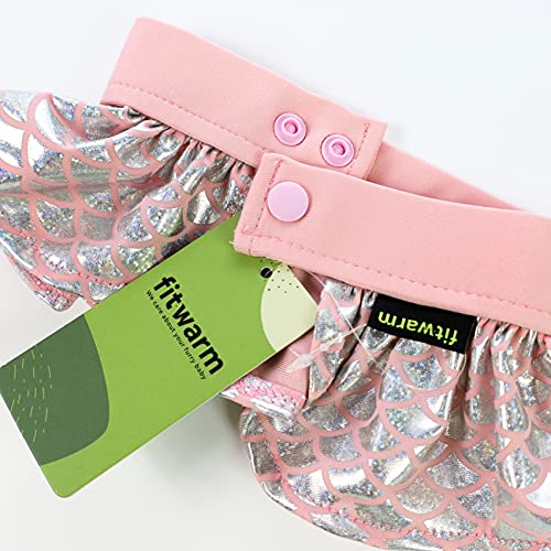 Fitwarm Mermaid Dog Bikini Set, Hawaiian Beach Swimsuit, Summer Dog Clothes For Small Dogs Girl, 2 Piece Dog Suit For Swimming And Bathing, Pet Luau Costume, Pink, Silver, Medium #TOP4